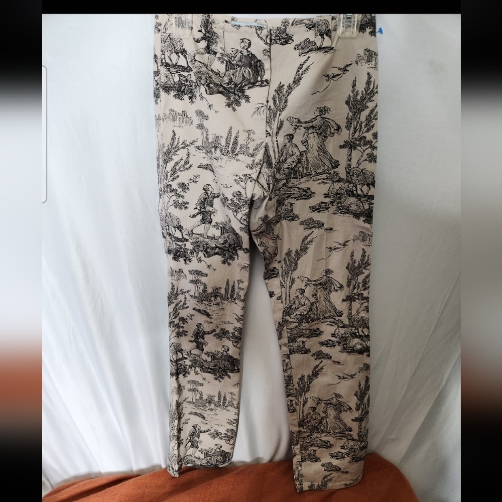 Women's Hanna & Gracie Black & Cream Print Pants - Size 4